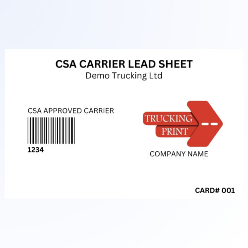 CSA Lead Sheet Card(Carrier)