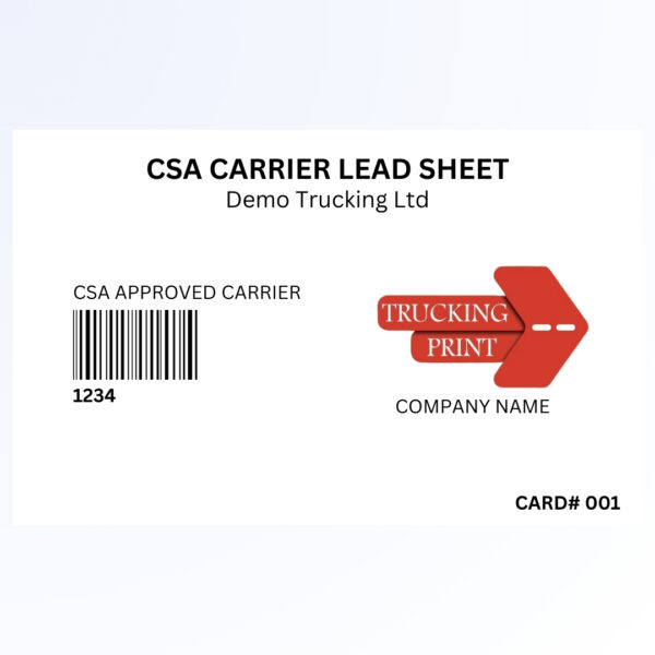 CSA Lead Sheet Card(Carrier)